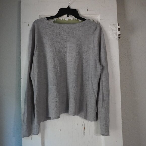 J. Jill Size Medium Grey Small Knit Light Weight Sweater - Picture 3 of 9